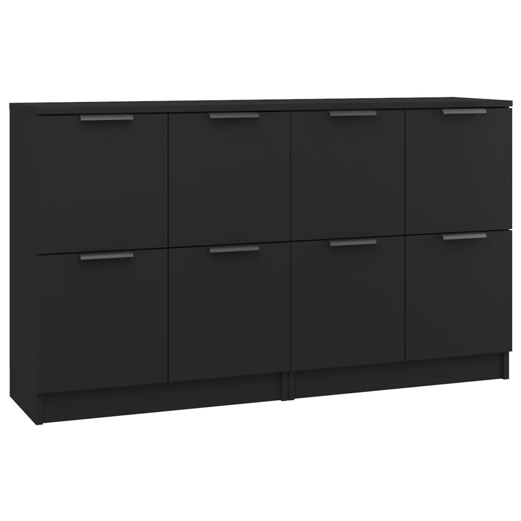 vidaXL Ντουλάπια 2 τεμ. Μαύρα 60x30x70 εκ. Επεξεργασμένο Ξύλο