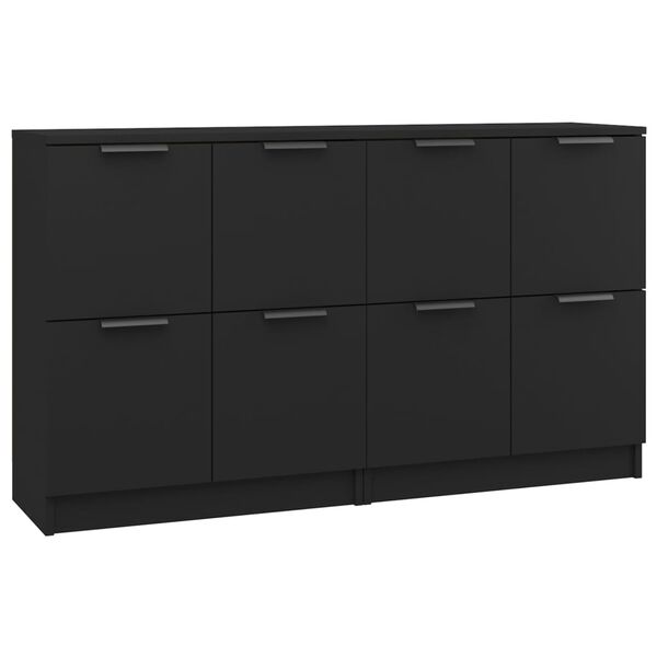 vidaXL Ντουλάπια 2 τεμ. Μαύρα 60x30x70 εκ. Επεξεργασμένο Ξύλο
