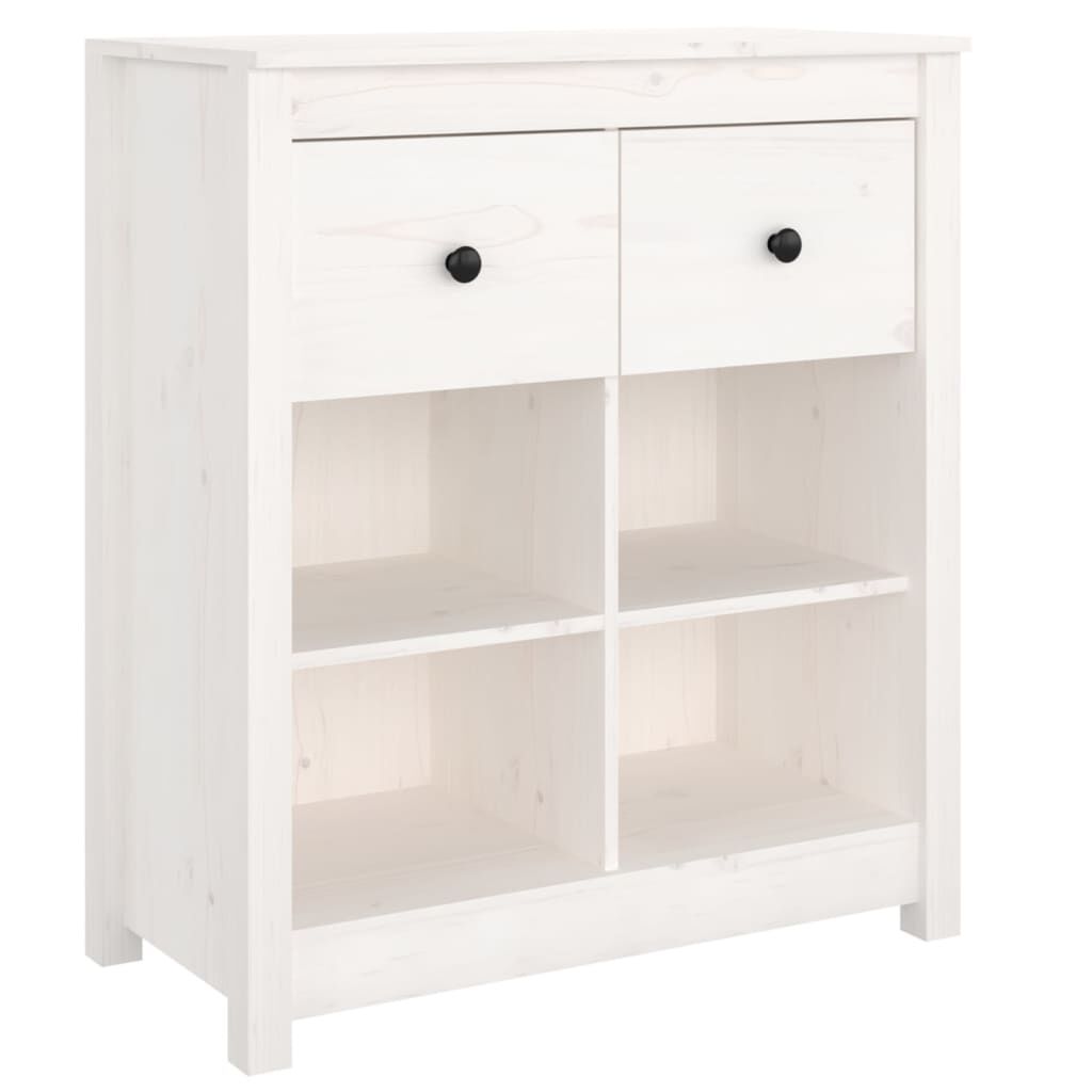 vidaXL Συρταριέρα Λευκή 70 x 35 x 80 εκ. από Μασίφ Ξύλο Πεύκου