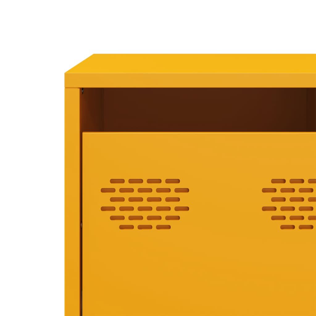vidaXL Έπιπλο Τηλεόρασης Μουσταρδί 68x39x43,5 εκ. Ατσάλι Ψυχρής Έλασης