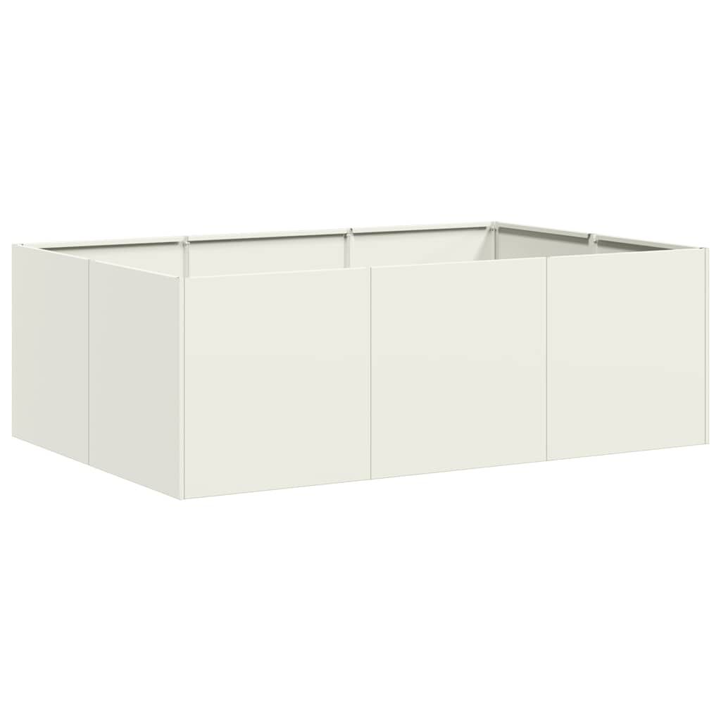 vidaXL Ζαρντινιέρα Λευκή 120x80x40 εκ. από Χάλυβα