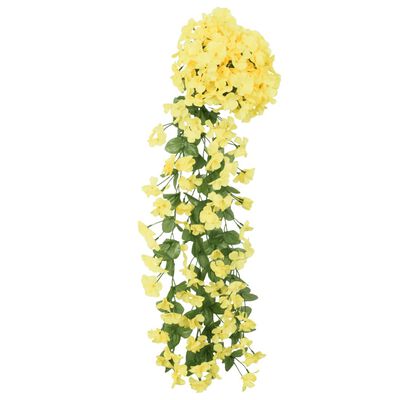 vidaXL Γιρλάντες Λουλουδιών Τεχνητές 3 τεμ. Κίτρινες 85 εκ.