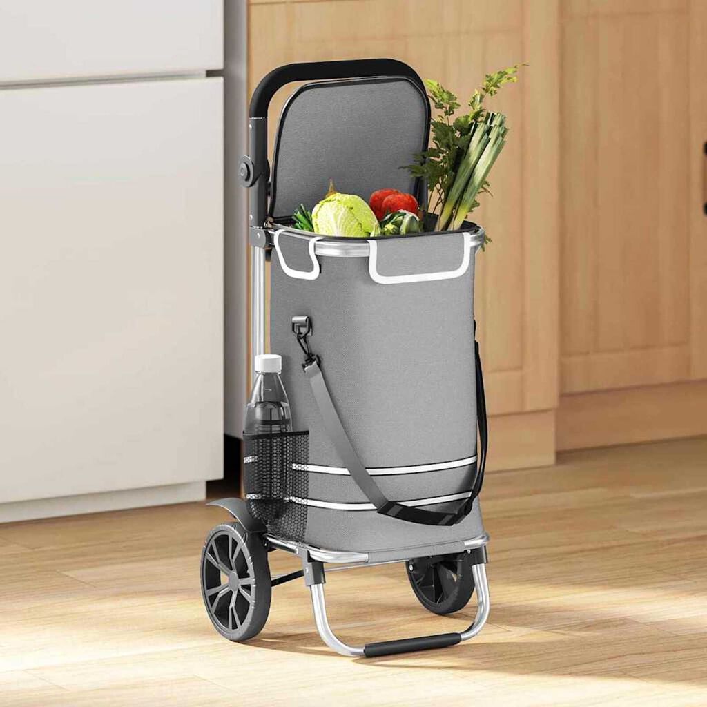 vidaXL Καρότσι Αγορών Γκρι 36.5 x 46.5 x 100.5 εκ Ύφασμα Oxford