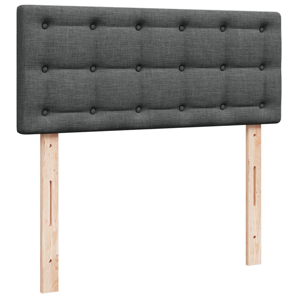 vidaXL Κρεβάτι Boxspring με Στρώμα Σκούρο Γκρι 120x190 εκ Υφασμάτινο