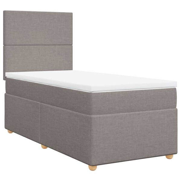 vidaXL &Kappa;&rho;&epsilon;&beta;ά&tau;&iota; Boxspring &mu;&epsilon; &Sigma;&tau;&rho;ώ&mu;&alpha; Taupe 90x190 &epsilon;&kappa;.&Upsilon;&phi;&alpha;&sigma;&mu;ά&tau;&iota;&nu;&omicron;