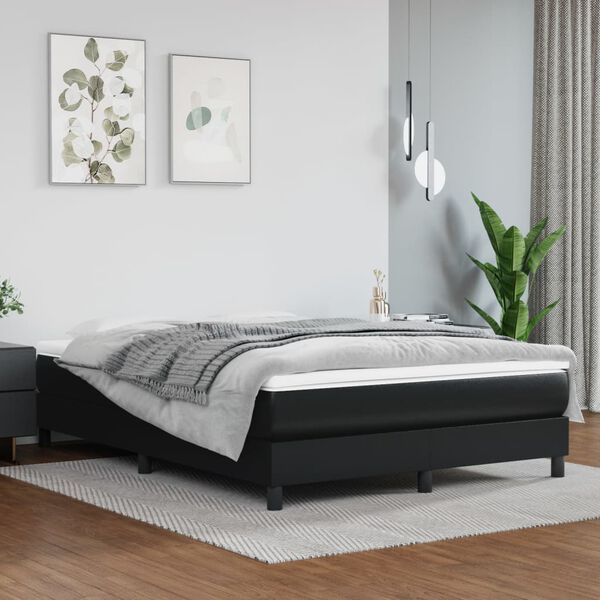 vidaXL Πλαίσιο Κρεβατιού Μαύρο 140x200 εκ. από Συνθετικό Δέρμα