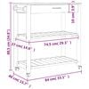 vidaXL Τρόλεϊ Κουζίνας MONZA 84 x 40 x 88,5 εκ. από Μασίφ Ξύλο Πεύκου
