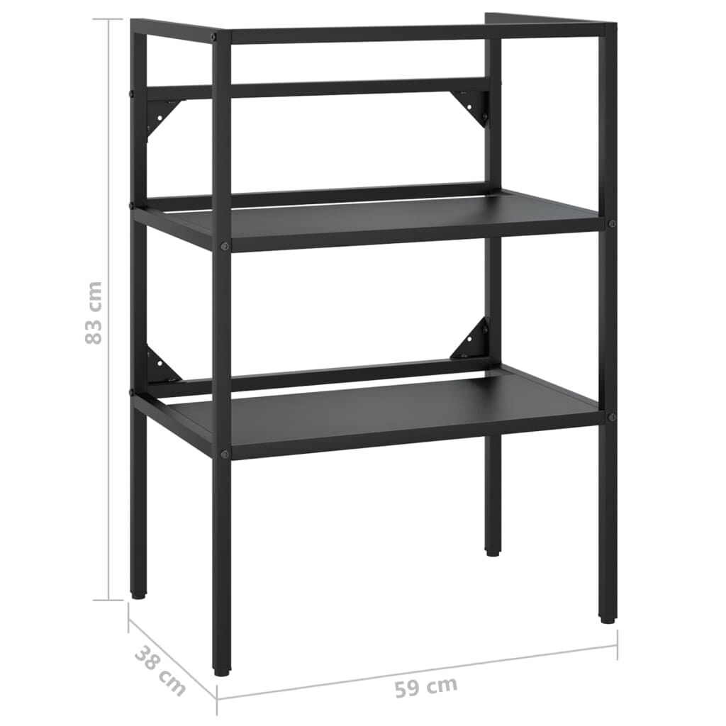 vidaXL Έπιπλο Μπάνιου Μαύρο 59 x 38 x 83 εκ. Σιδερένιο