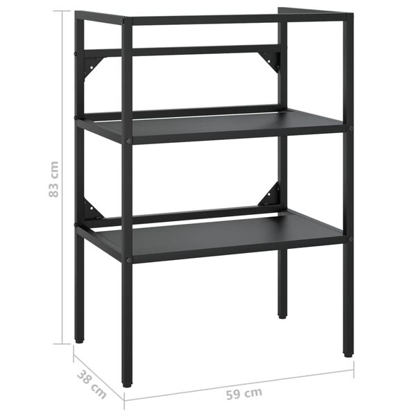 vidaXL Έπιπλο Μπάνιου Μαύρο 59 x 38 x 83 εκ. Σιδερένιο