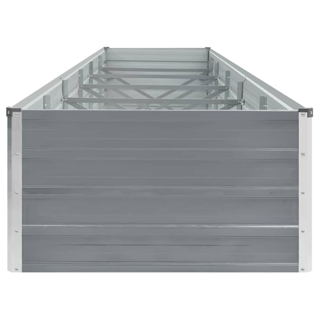 vidaXL Ζαρντινιέρα Υπερυψωμένη Γκρι 480x80x45 εκ. Γαλβαν. Χάλυβας