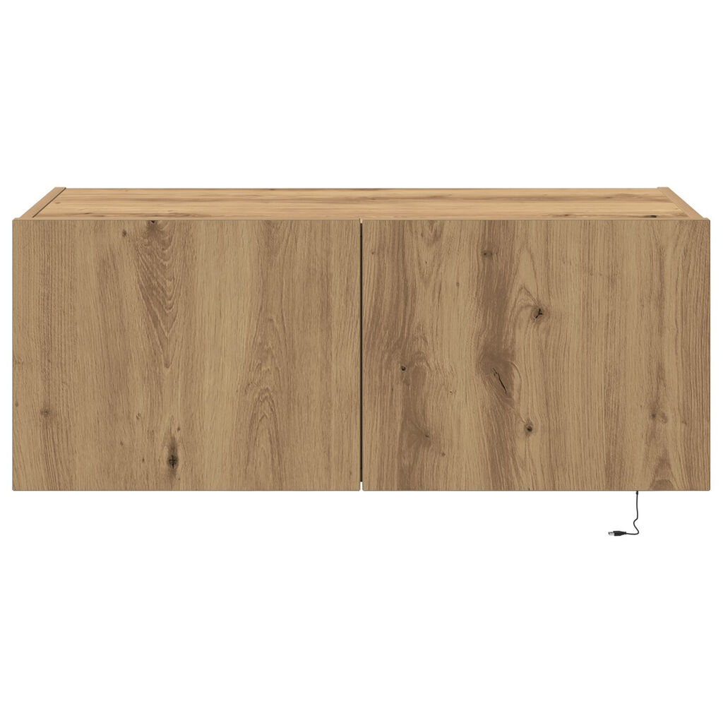 vidaXL Ντουλάπα TV με Φώτα LED Artisan Oak 80x35x31 εκ.
