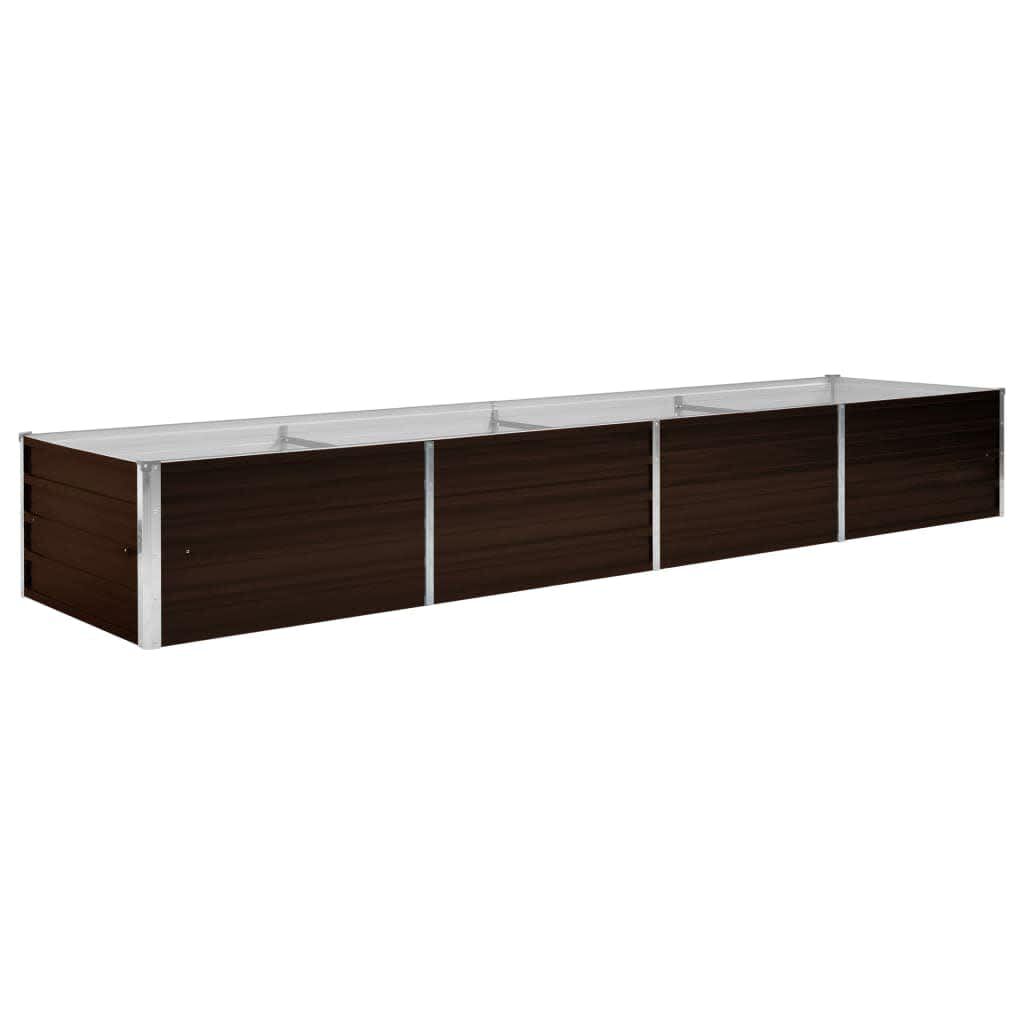 vidaXL Ζαρντινιέρα Υπερυψωμένη Καφέ 320x80x45 εκ. Γαλβανισμ. Χάλυβας