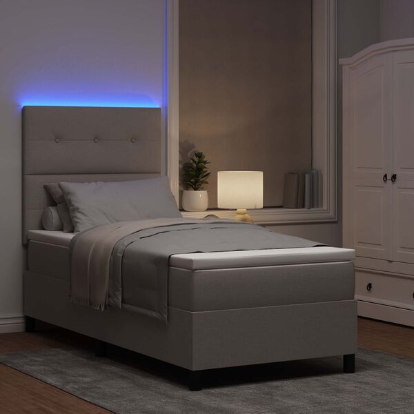 vidaXL &Kappa;&rho;&epsilon;&beta;ά&tau;&iota; &mu;&epsilon; &epsilon;&lambda;&alpha;&tau;ή&rho;&iota;&alpha; &mu;&epsilon; &sigma;&tau;&rho;ώ&mu;&alpha; &mu;&epsilon; led Taupe 80 x 200 cm ύ&phi;&alpha;&sigma;&mu;&alpha;