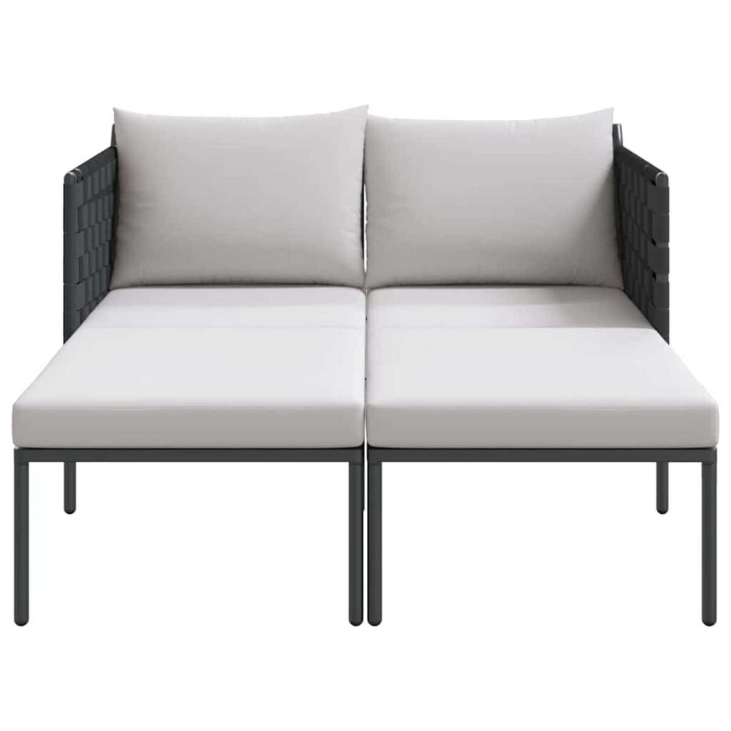vidaXL Ήλιο-κρεβάτι με μαξιλάρι Ανθρακί 115 x 153 x 69.5 εκ. Ατσάλι