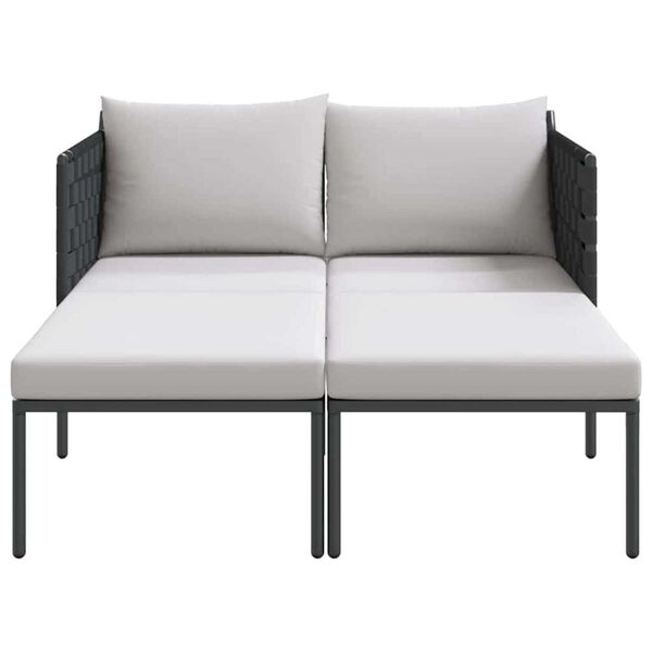 vidaXL Ήλιο-κρεβάτι με μαξιλάρι Ανθρακί 115 x 153 x 69.5 εκ. Ατσάλι