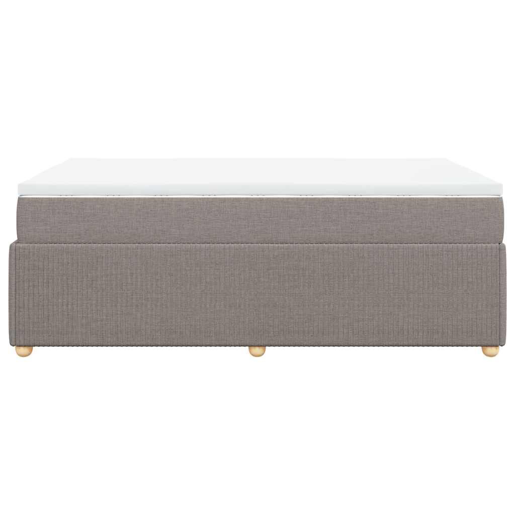 vidaXL Κρεβάτι Boxspring με Στρώμα Taupe 120x190 εκ. Υφασμάτινο