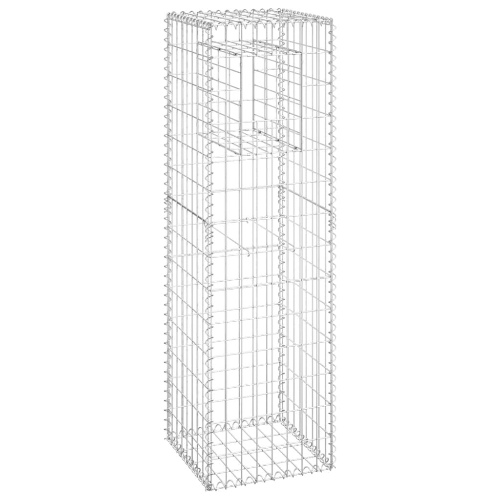 vidaXL Συρματοκιβώτια Στύλοι 2 τεμ. 40 x 40 x 140 εκ. Σιδερένιοι
