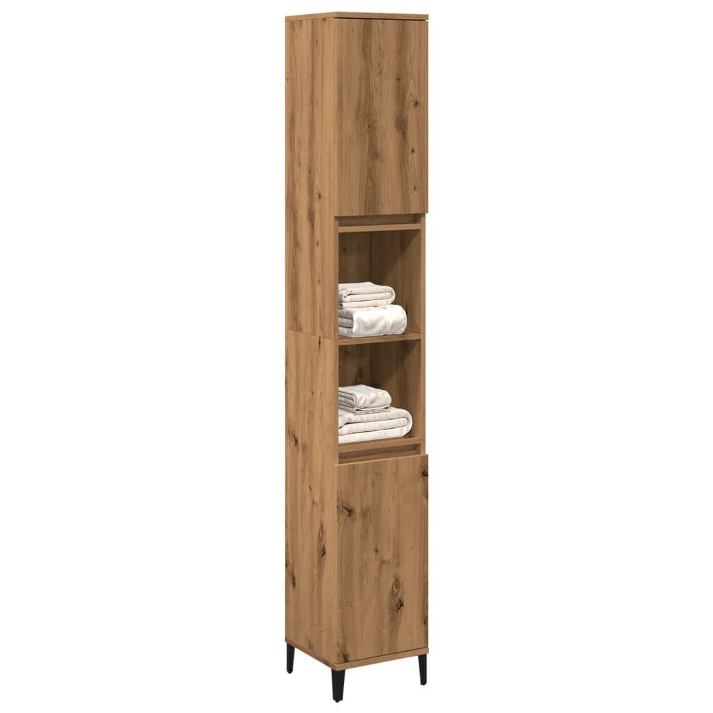 vidaXL Ντουλάπι μπάνιου Δρυς τεχνίτης 30x30x190 cm Κατασκευασμένο ξύλο