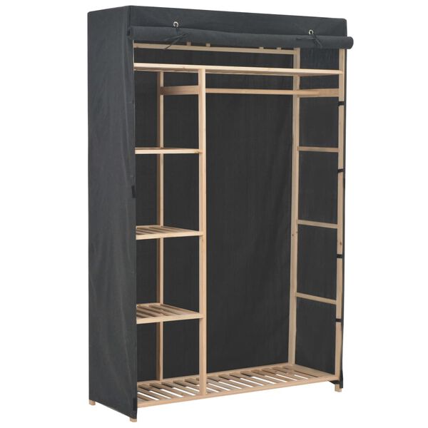 vidaXL Ντουλάπα Γκρι 110 x 40 x 170 εκ. Υφασμάτινη