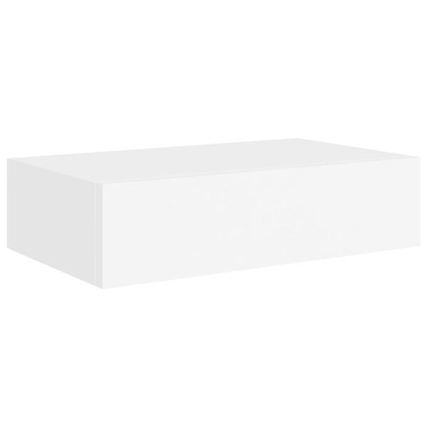 vidaXL Ράφι Επιτοίχιο με Συρτάρι Λευκό 40 x 23,5 x 10 εκ. από MDF