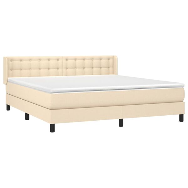 vidaXL &Kappa;&rho;&epsilon;&beta;ά&tau;&iota; Boxspring &mu;&epsilon; &Sigma;&tau;&rho;ώ&mu;&alpha; &Kappa;&rho;&epsilon;&mu; 160x200 &epsilon;&kappa;. &Upsilon;&phi;&alpha;&sigma;&mu;ά&tau;&iota;&nu;&omicron;