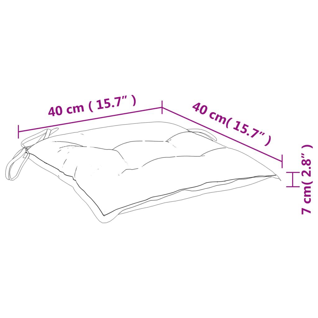 vidaXL Μαξιλάρια Καρέκλας Κήπου 4 τεμ. Taupe 40x40x7 εκ. Υφασμάτινα