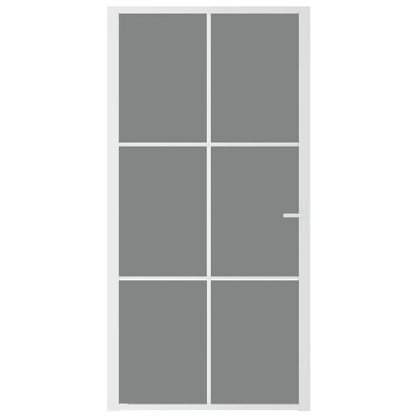 vidaXL Εσωτερική Πόρτα 102,5x201,5 εκ. Λευκή ESG Γυαλί και Αλουμίνιο