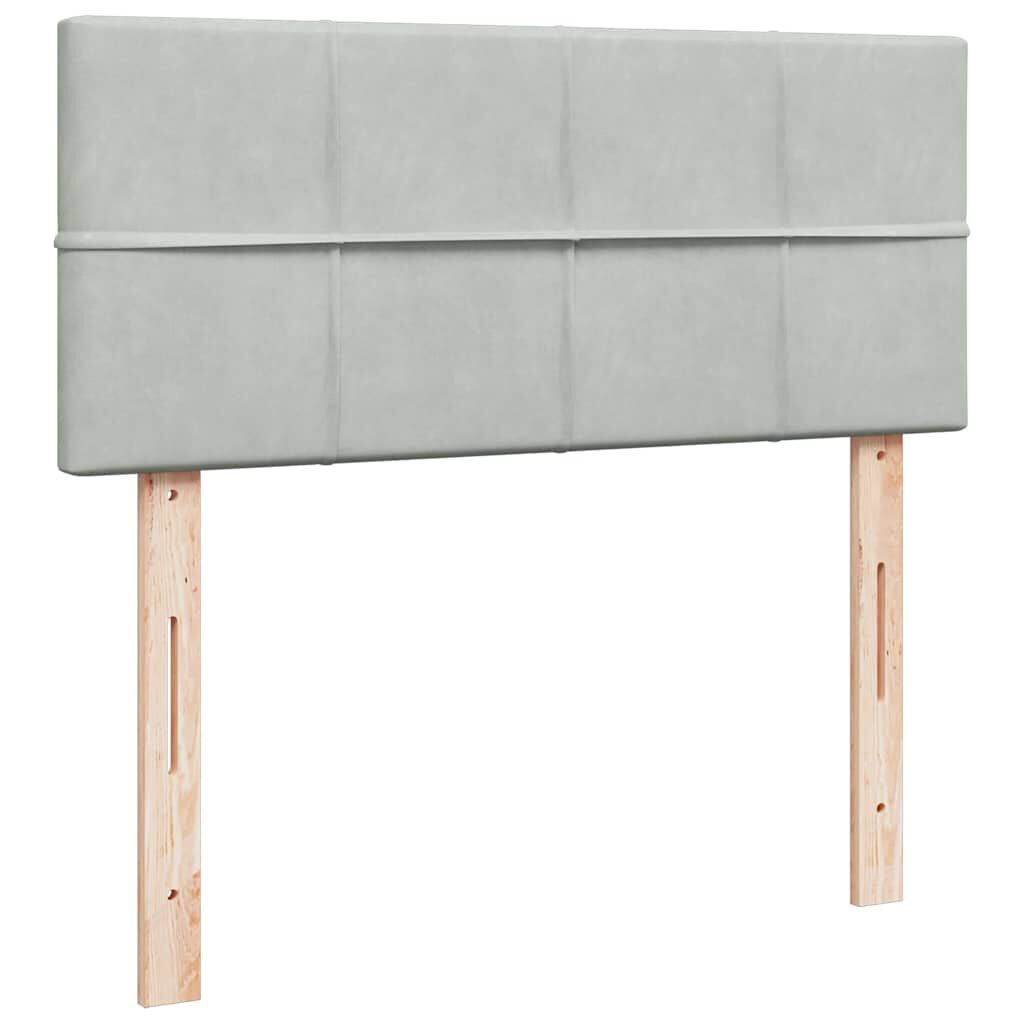 vidaXL Κρεβάτι Boxspring με Στρώμα Ανοιχτό Γκρι 120x200 εκ. Βελούδινο