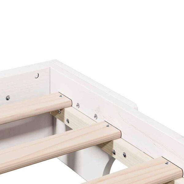vidaXL Σκελετός Κρεβατιού Λευκό 197 x 82 x 17 εκ. Μασίφ ξύλο πεύκου