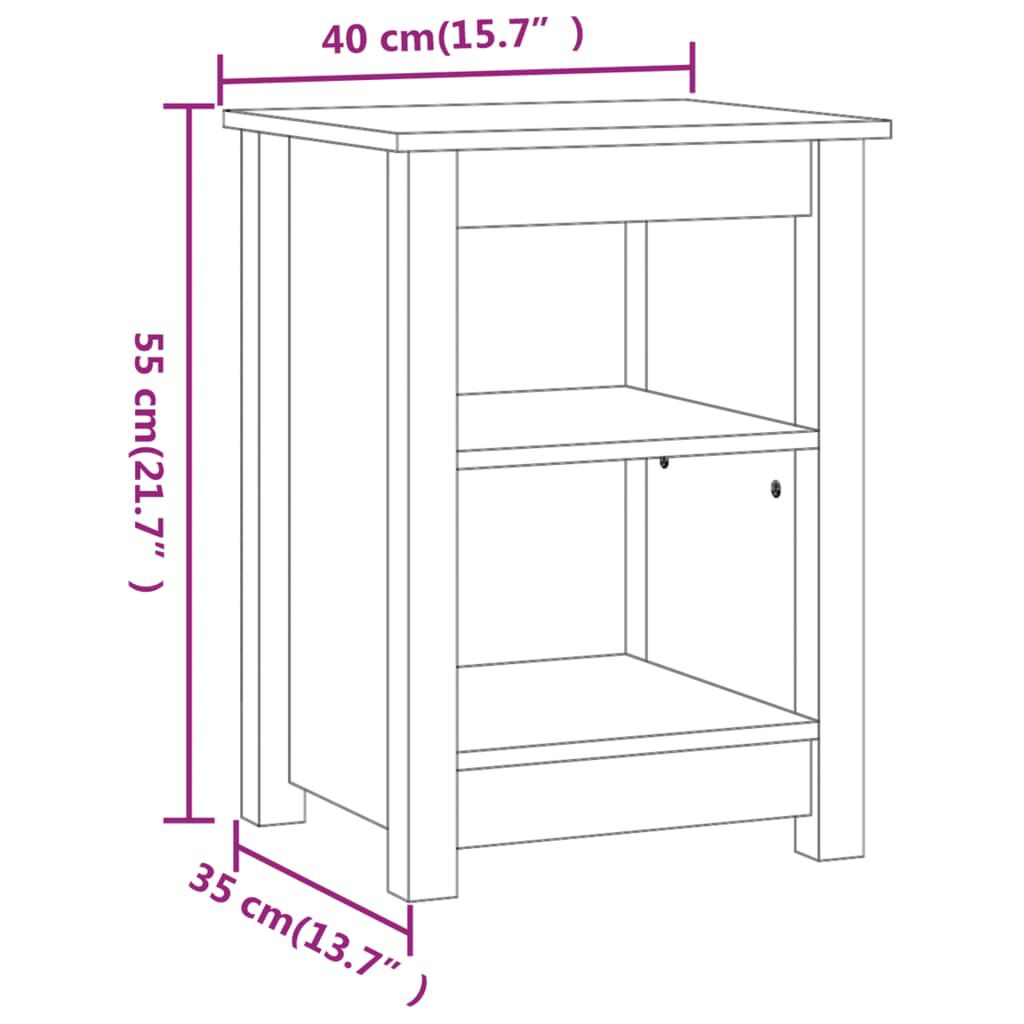 vidaXL Κομοδίνο 40 x 35 x 55 εκ. από Μασίφ Ξύλο Πεύκου