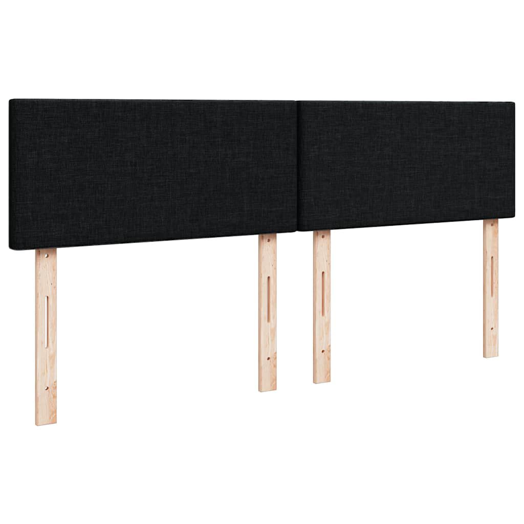 vidaXL Κρεβάτι Boxspring με Στρώμα Μαύρο 160x200 εκ. Υφασμάτινο