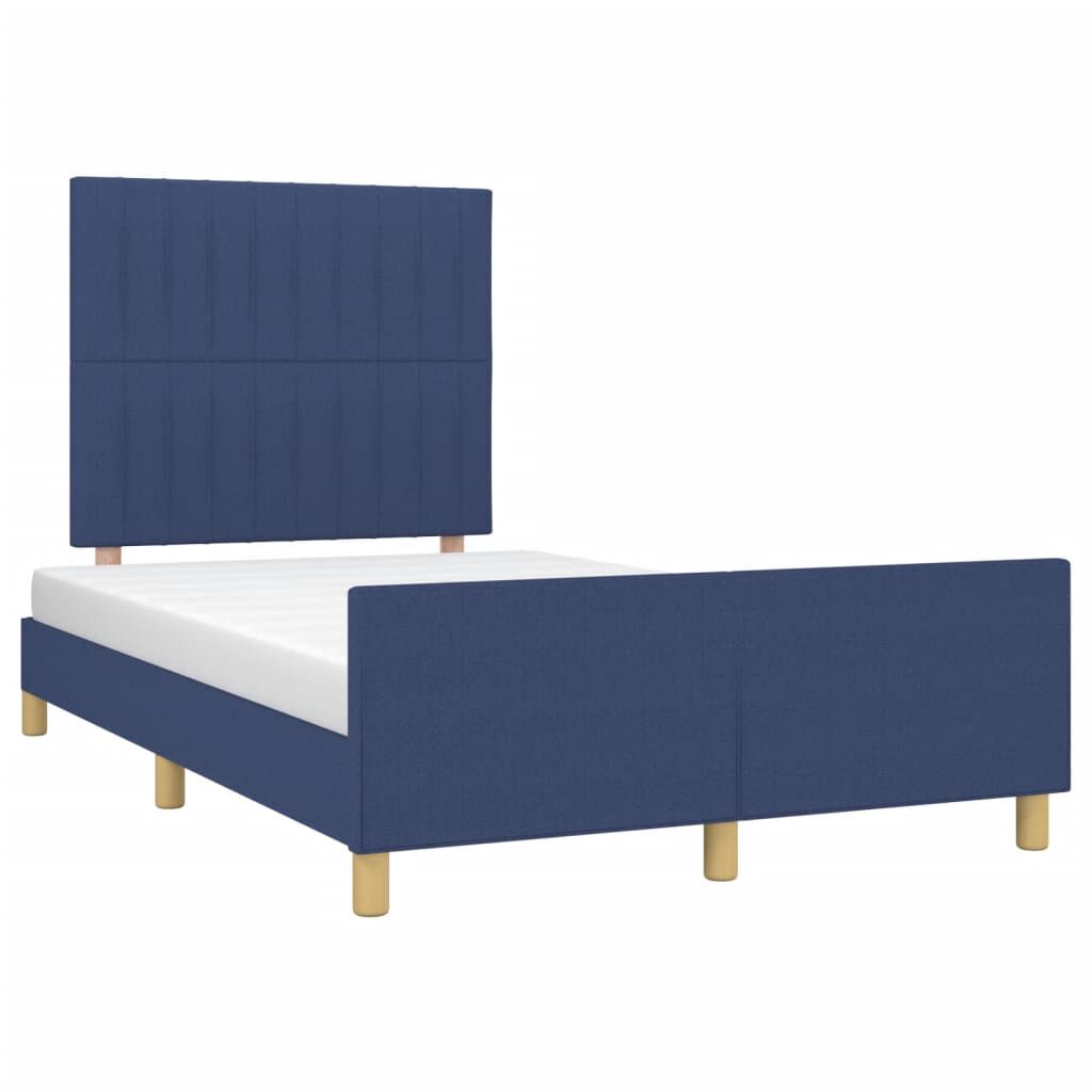 vidaXL Πλαίσιο κρεβατιού χωρίς στρώμα μπλε 120x200cm ύφασμα