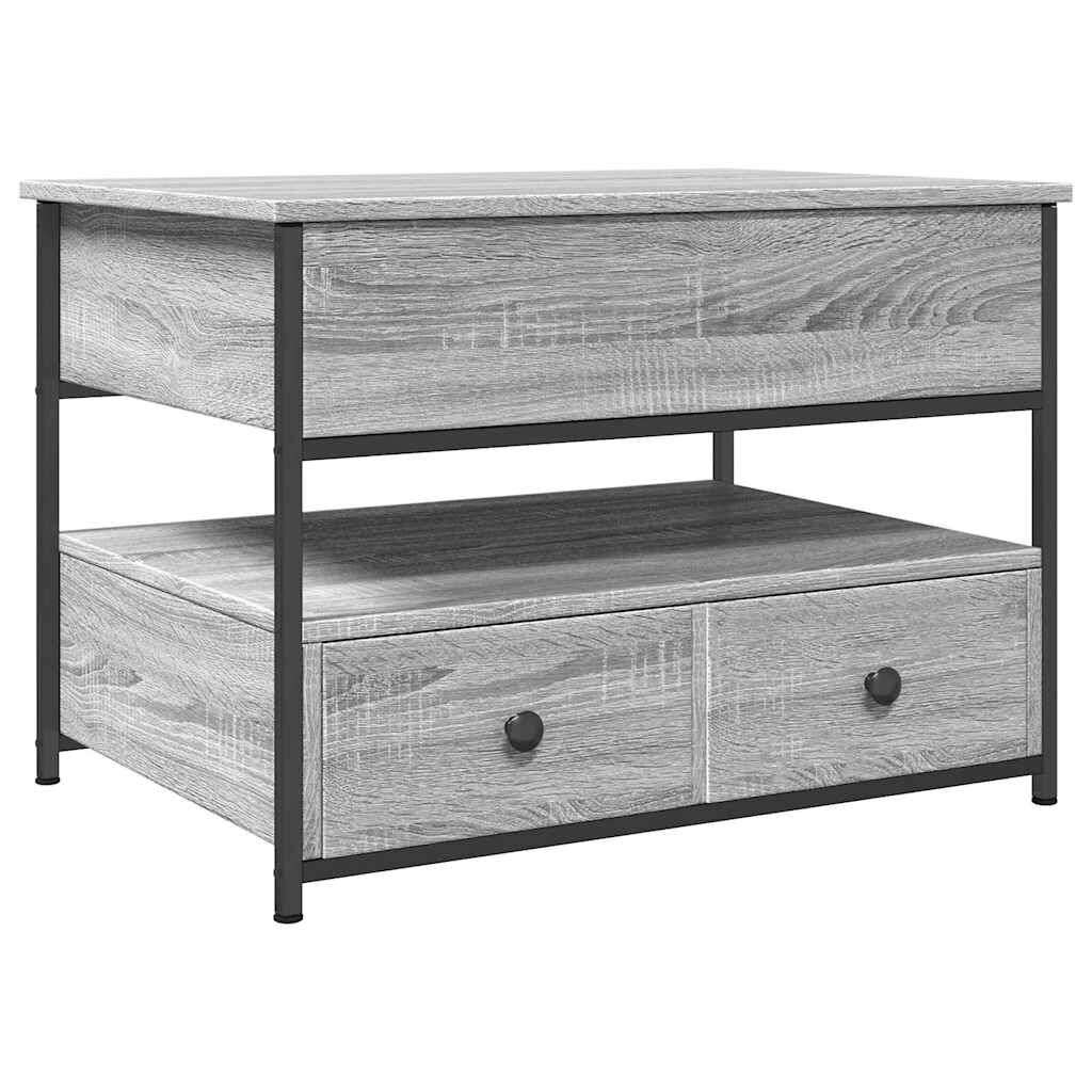vidaXL Τραπεζάκι Σαλονιού Γκρι Sonoma 70x50x50 εκ. Επεξ. Ξύλο/Μέταλλο