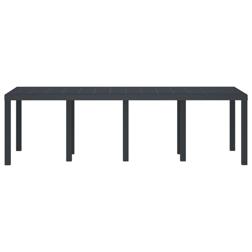vidaXL Κήπος Τραπέζι Ανθρακί 250x100x73 εκ. Πολυ Ράτταν