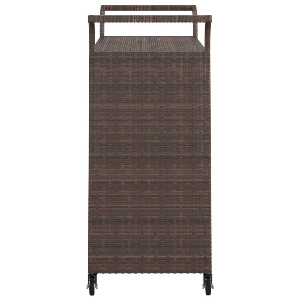 vidaXL Τρόλεϊ Μεταφοράς με Συρτάρι Καφέ 100x45x97 εκ. Συνθετικό Ρατάν