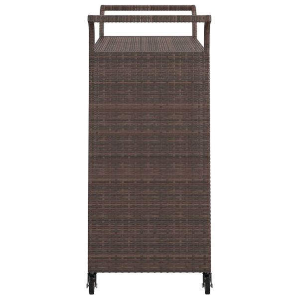 vidaXL Τρόλεϊ Μεταφοράς με Συρτάρι Καφέ 100x45x97 εκ. Συνθετικό Ρατάν
