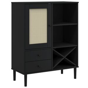 vidaXL &Nu;&tau;&omicron;&upsilon;&lambda;ά&pi;&iota; &Psi;&eta;&lambda;ό SENJA &Mu;&alpha;ύ&rho;&omicron;/&Rho;&alpha;&tau;ά&nu; 90x40x112 &epsilon;&kappa;. &Mu;&alpha;&sigma;ί&phi; &Xi;ύ&lambda;&omicron; &Pi;&epsilon;ύ&kappa;&omicron;&upsilon;