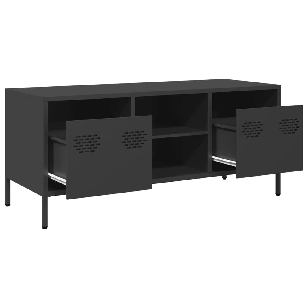 vidaXL Έπιπλο Τηλεόρασης Μαύρο 101,5x39x43,5 εκ. Ατσάλι Ψυχρής Έλασης