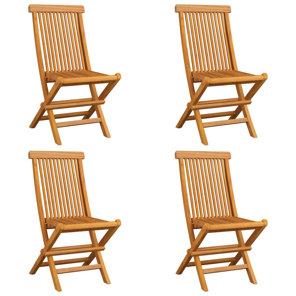 vidaXL Καρέκλες Κήπου 4 τεμ. από Μασίφ Ξύλο Teak με Taupe Μαξιλάρια