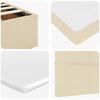 vidaXL Οθωμανικό κρεβάτι με στρώμα Cream 120x200cm ύφασμα