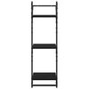 vidaXL Σετ ραφιών τοίχου με ράφι 6 pcs Μαύρη Οξυά 100 x 25 x 30 cm