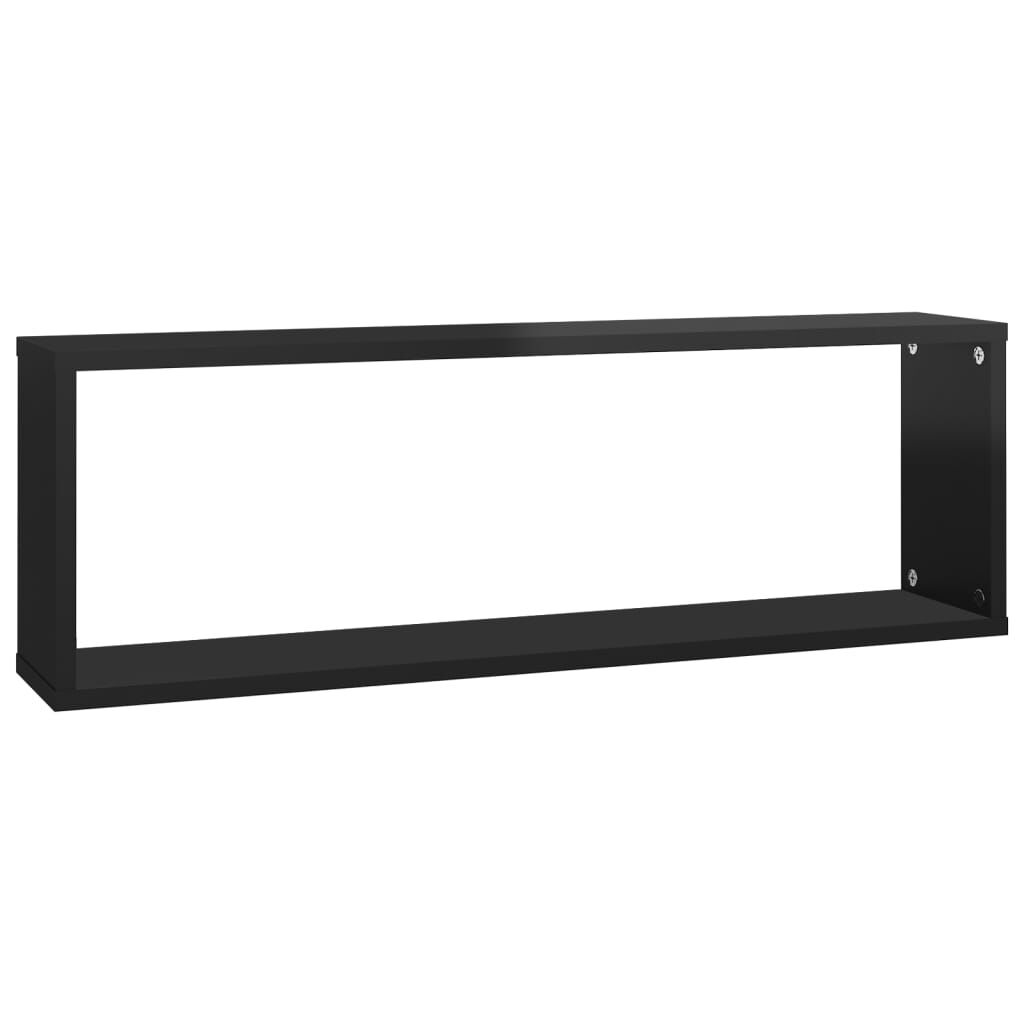 vidaXL Ράφια Κύβοι Τοίχου 4 τεμ. Γυαλ. Μαύρο 80x15x26,5εκ. Μοριοσανίδα