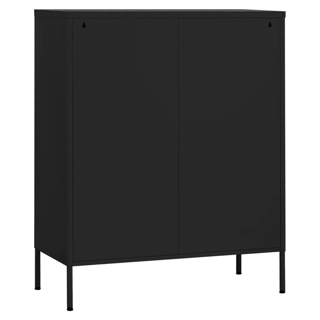 vidaXL Ντουλάπι Αποθήκευσης Μαύρο 80 x 35 x 101,5 εκ. Ατσάλινο