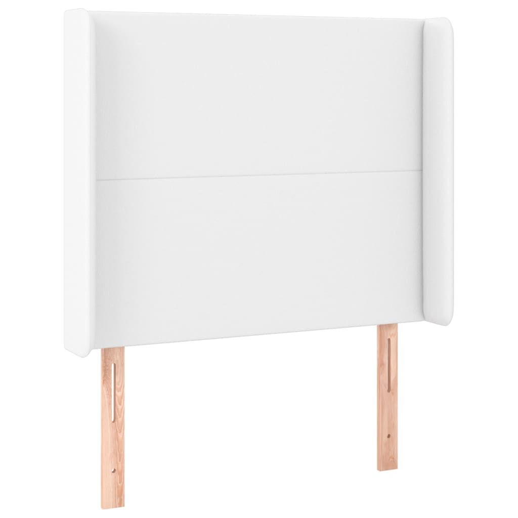 vidaXL Κρεβάτι Boxspring με Στρώμα & LED Λευκό 100x200 εκ. Συνθ. Δέρμα