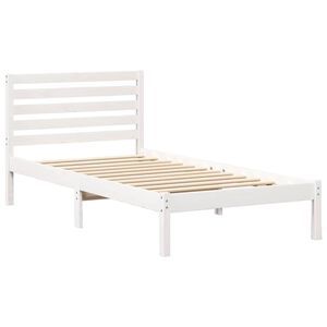 vidaXL Σκελετός Κρεβατιού Λευκό 75 x 190 cm Μασίφ ξύλο πεύκου