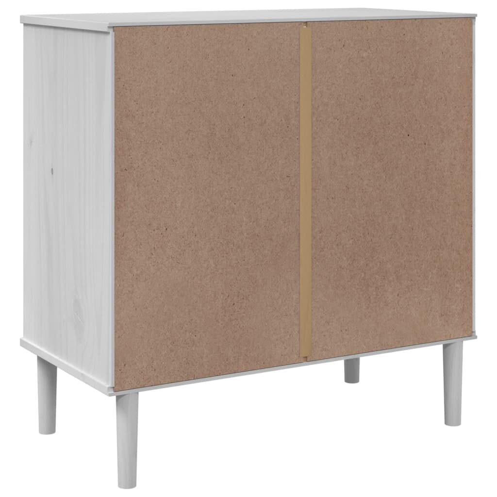 vidaXL Ντουλάπι SENJA Λευκό / Όψη Ρατάν 80x40x80 εκ. Μασίφ Ξύλο Πεύκου