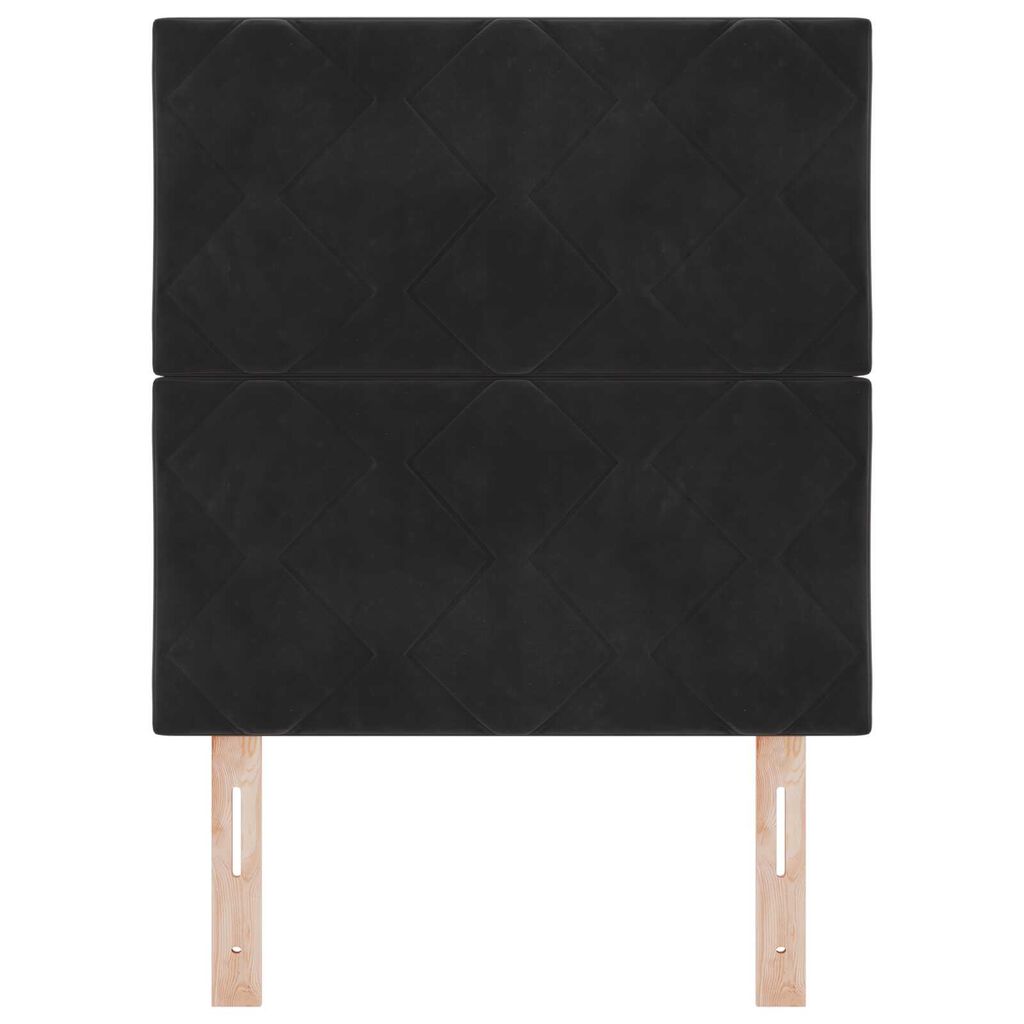 vidaXL LED Κεφαλάρι με φώτα λωρίδας LED Geometric Μαύρο 80 cm Βελούδο