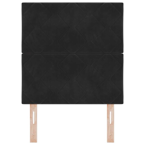 vidaXL LED Κεφαλάρι με φώτα λωρίδας LED Geometric Μαύρο 80 cm Βελούδο