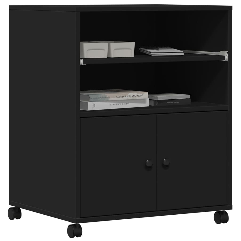 vidaXL Βάση Εκτυπωτή με Ρόδες Μαύρο 60 x 48 x 74 εκ.