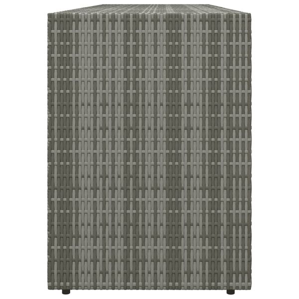 vidaXL Ντουλάπι Αποθήκευσης Κήπου Γκρι 198x55,5x80 εκ. Συνθετικό Ρατάν